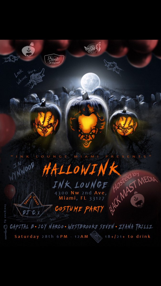 BMastMedia's tweet photo. 🎃 HallowINK 🎃 |18 + 21 to drink | FREE ENTRY | $20 OPEN BAR |   #blackmastmedia https://t.co/kbhuLXrSBB