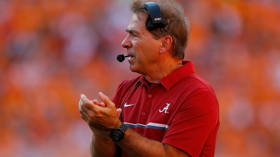 goldmedalmind's tweet photo. "Be all u can be in whatever you choose to do. The sky is the limit, so go for it &amp; do not create any self-imposed limitations." —Nick Saban https://t.co/l32VrwRbTg