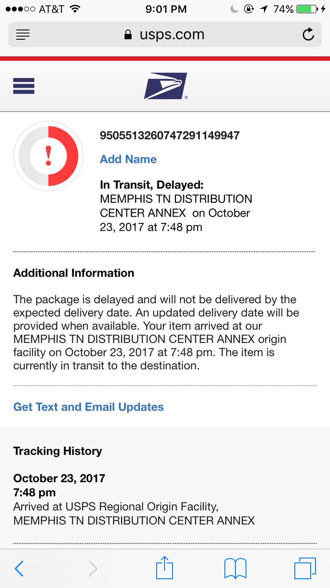 JanineEB532's tweet photo. @USPSHelp @USPS what a joke. Expected delivery was 10/20. Jackson to Vegas to Memphis to Vegas to Memphis? Do I get FF miles with my refund? https://t.co/JawuWv4dQY