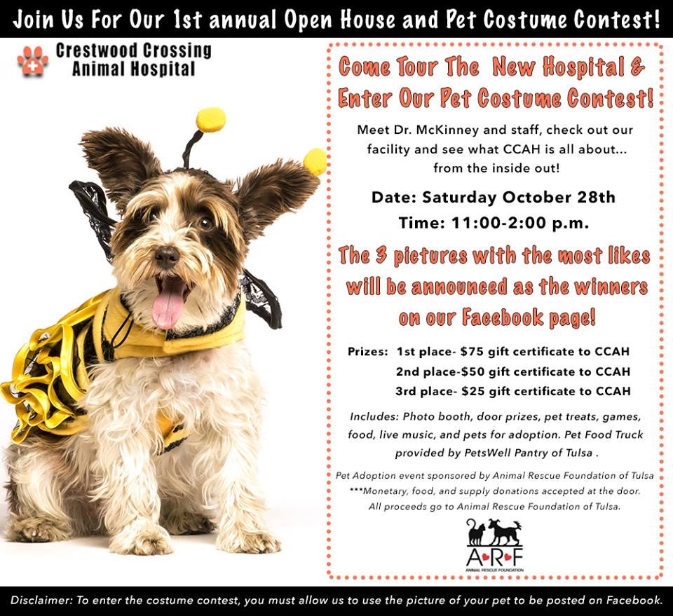 TulsaArf's tweet photo. Mark your calendars - October 28! Pet costume contest! All proceeds go to ARF! Please spread the word! #TulsaDogs #CaringIsSharing #ARFTulsa https://t.co/AIKXGzbkGE