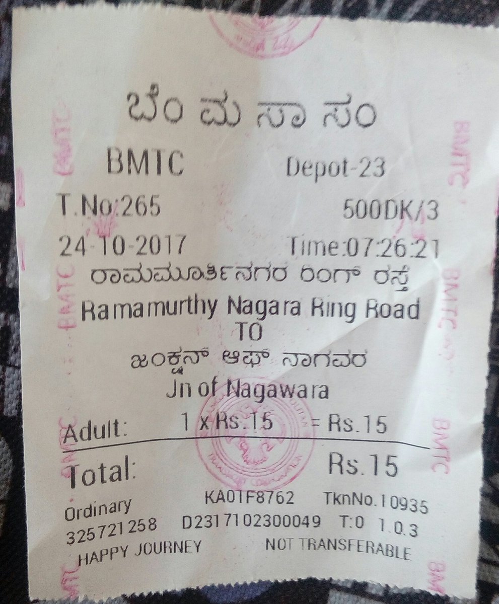 Afekshan's tweet photo. Pls clarify why I got a ticket from RamMurthy Nagar Signal when I actually boarded at Horamavu
1/n
@BMTC_Bangalore @CMofKarnataka https://t.co/e3ITcCu7NA
