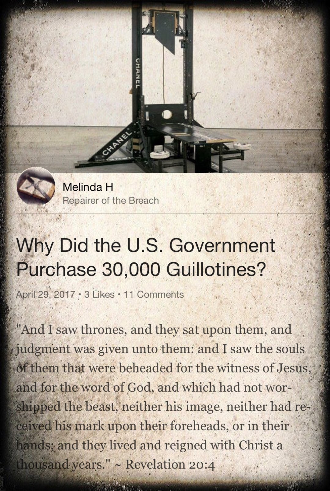 INFECTIOUS FILMS on X: "Warning sensitive material Fema Death By Guillotine  Sunday Law 666 Mark of the Beast Pope Francis O... https://t.co/XZRYt4OwPf  via @YouTube https://t.co/xJBFrdaPiy" / X