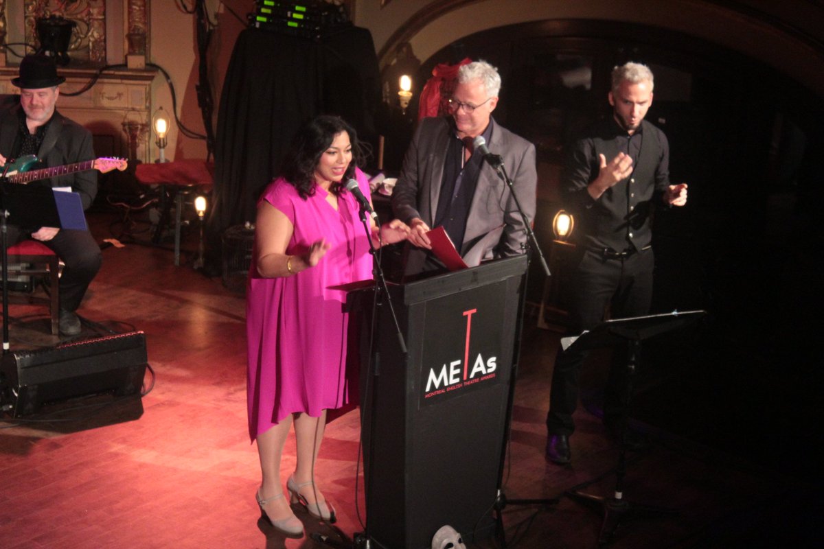 QuebecDramaFed's tweet photo. Sonali Karnick and Jaques L'Heureux presenting best indy production and PACT production! #metas2017 https://t.co/uUpMhNPNVy