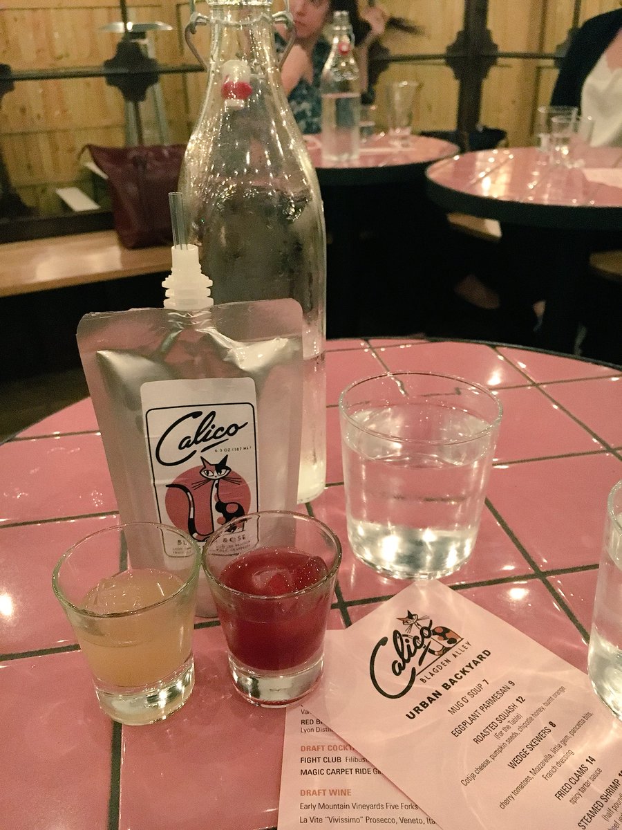 velocipede6's tweet photo. Bday drinks at new #CalicoDC in @BlagdenAlley - loved the look inside & out. Cocktails on draft & in CapriSun-esque pouch 😮#dcdrinks #shawdc https://t.co/h54hj0OnFf