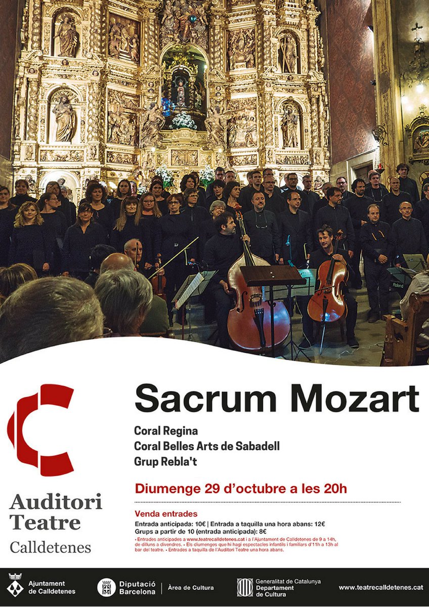 ReginaManlleu's tweet photo. Diumenge vinent, a les 20h a @auditoricallde, oferim de nou amb la @coralbellesarts el concert Sacrum #Mozart. Us hi esperem! https://t.co/OCEujUOxuz