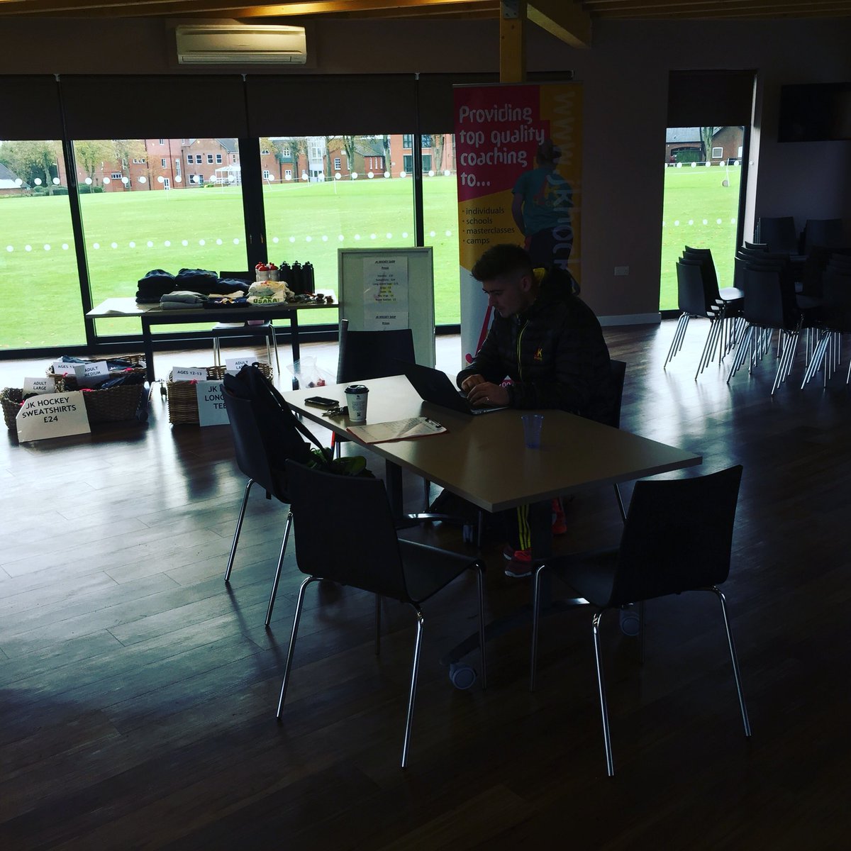 JKHockey_'s tweet photo. Finishing touches being put on the goalkeeping masterplan by Head coach Alex #campdayone #osakahockey https://t.co/iaAnGMllLJ