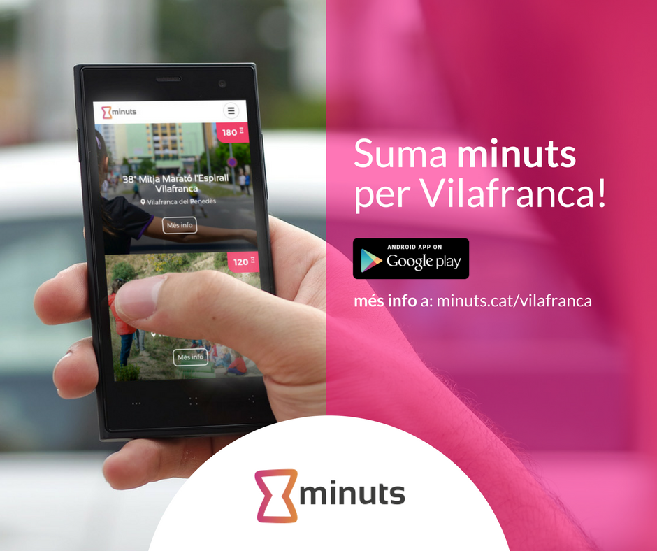 MinutsCat's tweet photo. Ja hem arribat a #Vilafranca! Participa a les activitats proposades, suma minuts i bescanvia'ls per ofertes culturals o serveis particulars! https://t.co/EFamM96G5t
