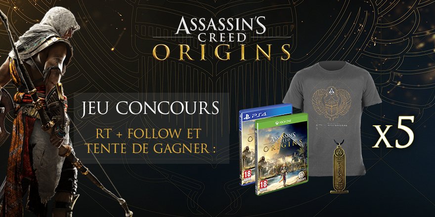 thierryvr6's tweet photo. #AssassinsCreedOrigins , follow & RT #HypergamesA et tentez de gagner le jeu & des goodies. TAS le 31/10 https://t.co/moQL6j5YGI