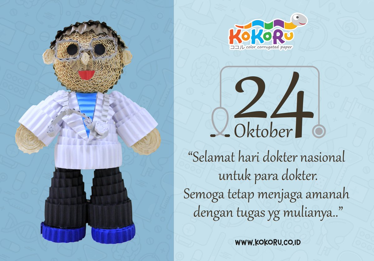 kokoru_paper's tweet photo. Selamat hari dokter nasional bagi para dokter di Indonesia #kokoru #kokorutrivia #haridokternasional https://t.co/I9xvCVvvBl