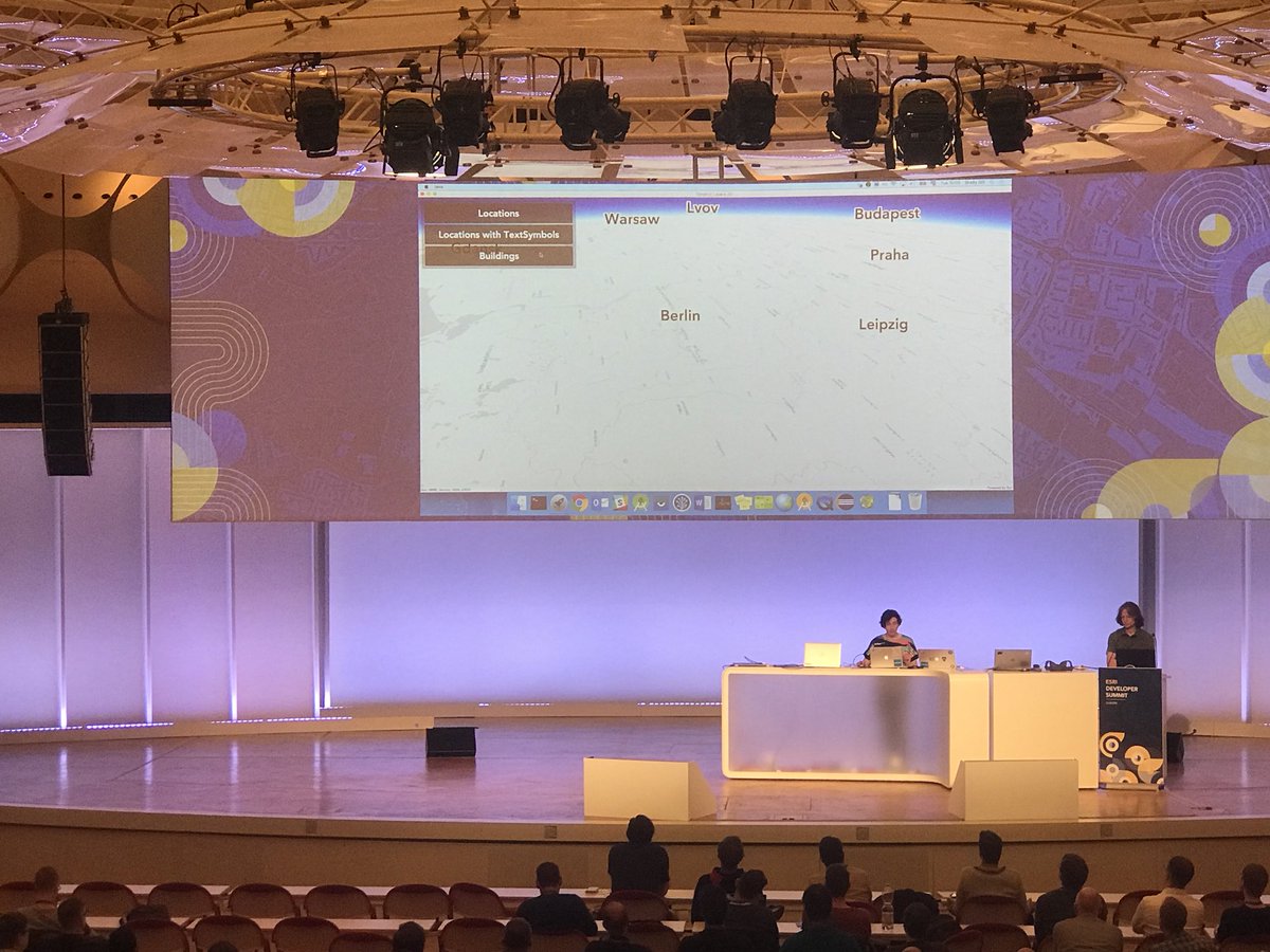 EsriDevEvents's tweet photo. Shelly Gill (@s_e_gill) continues with features in #Runtime: #dynamic #featurelayers in 2D/3D, custom #tilelayer, & #geotransformations! https://t.co/8dIvQ9aUr2