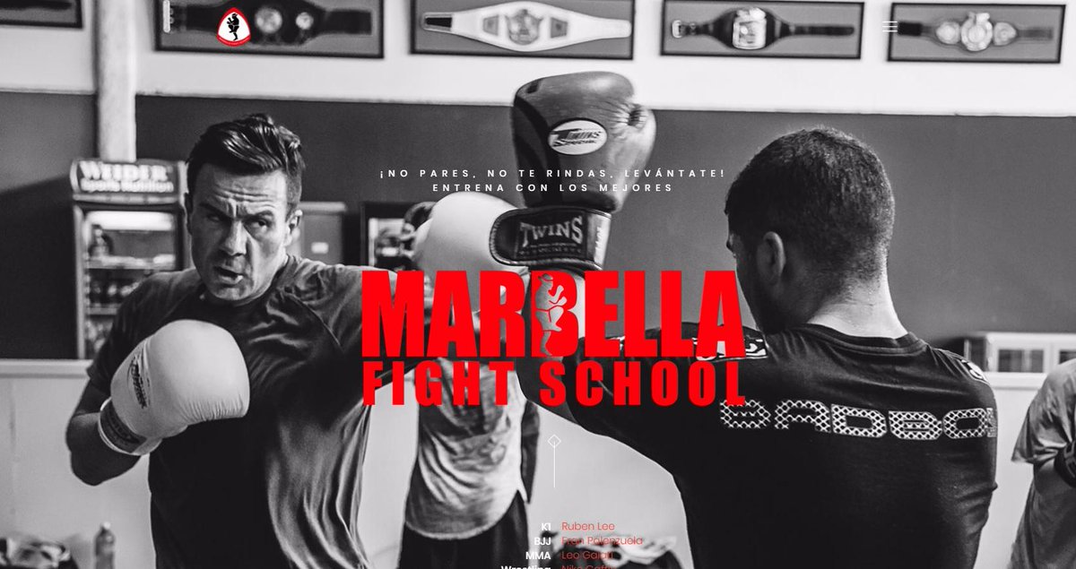 MarbellaFightS's tweet photo. ¡Estrenamos #Web! 😜 ¿qué os parece?

🥊 https://t.co/AM5v10XOyo 🥊

#MarbellaFightSchool #Fight #School #Marbella https://t.co/Dw2Hyq1fyu