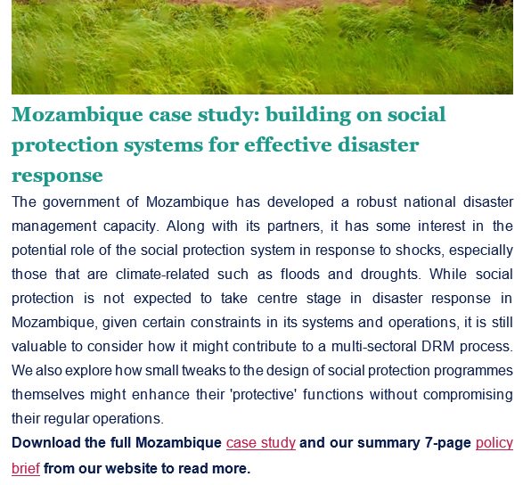 Clare_OBrien's tweet photo. NEW! OPM study (1 of 2): How can #socialprotection contribute to disaster response in Mozambique? https://t.co/6mq4wE7Y3e #shockresponsiveSP https://t.co/Dggr5g9Iea