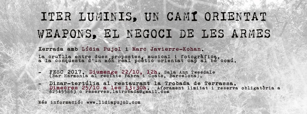 Demà 13.30h amb <a href="/Marcjako/">Marc Javierre-Kohan</a> dinar-tertúlia #iterluminis #weapons a <a href="/LaTrobada_org/">La Trobada</a> Info i reserves: 625455863 o reserves.latrobada@gmail.com