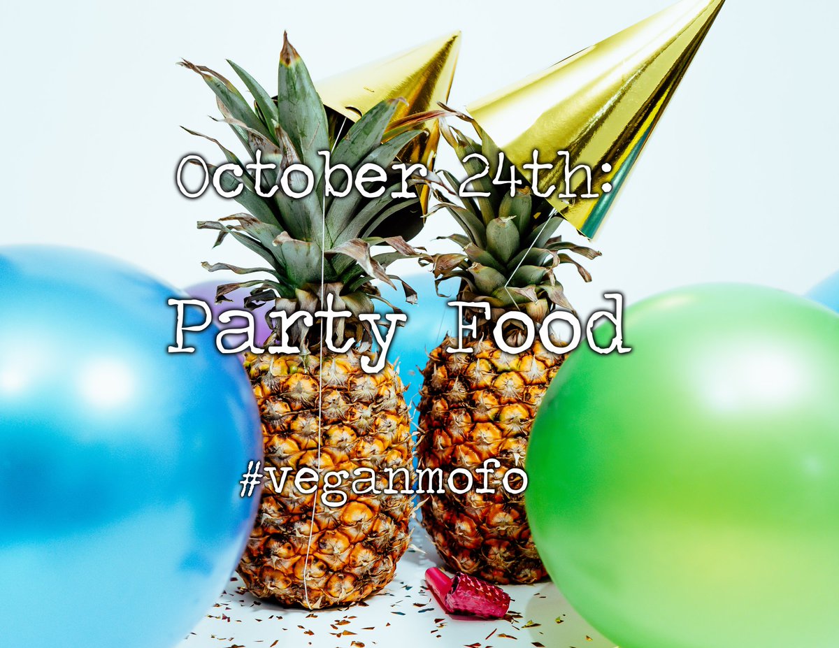 VeganMofo's tweet photo. It's party time! This week we're entertaining, so show us your party food. Or drink. Or anything you like! #vgnmf17 #veganmofo17 https://t.co/cI202H5dqJ