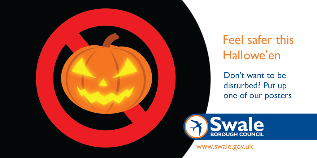 SwaleCouncil's tweet photo. Have fun for Halloween, but remember, it's not for everyone. Free printable 'No trick or treat' poster at https://t.co/g1dmJCYR3j https://t.co/EgGspiuoal