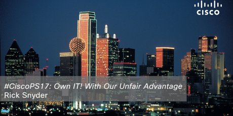 ashwini0602's tweet photo. How can Cisco partners in the Americas #OwnIT at #CiscoPS17? @RickSnyderNC says we have an unfair advantage: https://t.co/cL0iE4KpHC https://t.co/dHQEWF4v5x