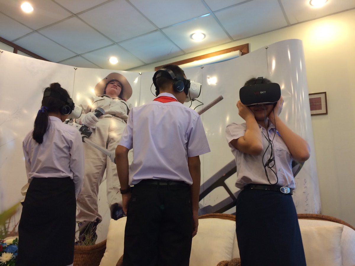 UNDPLaoPDR's tweet photo. UNDP #Laos is participating in this year‘s #OpenUNHouse 4 kids: lots of fun with community radio tryout, UXO VR film kit, biosphere booth! https://t.co/P5n3Wj9Vcn