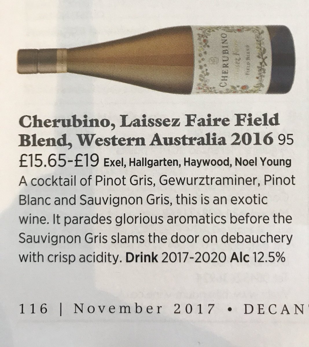 MackenwayWines's tweet image. another great review for our partners #LarryCherubino in @Decanter #95Points #AustraliasBrightestAndBest #AmazingWine