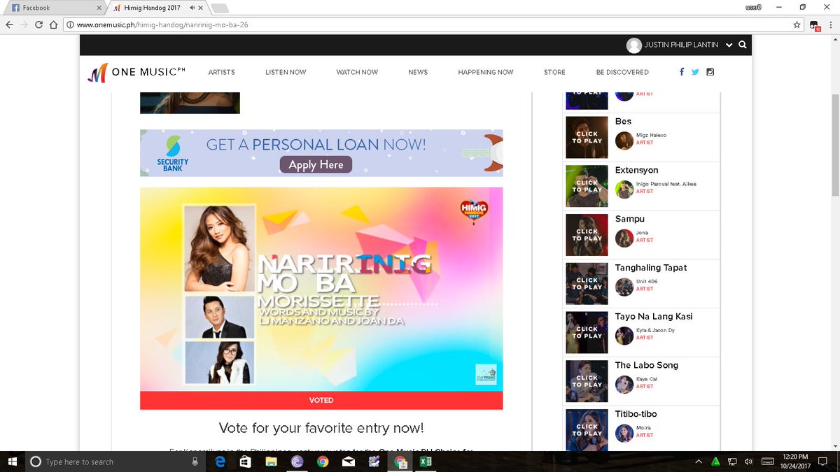 WarriorLantin20's tweet photo. Voted @itsMorissette #PureSupport I hope to see you soon again :) https://t.co/iZlXEqJKul