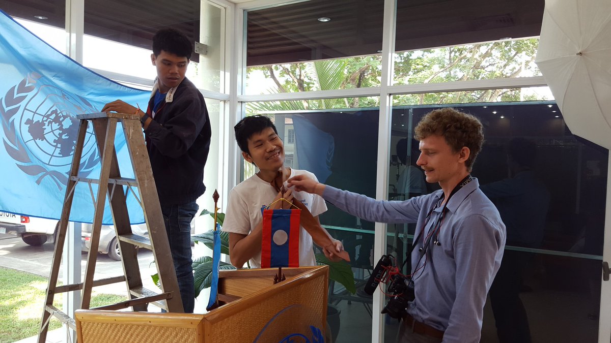 MargaretJWUNDP's tweet photo. Getting ready for #OpenUNHouse in #Laos as @UNinLaoPDR prepares to welcome 150 students as we celebrate #UNDay 2017 https://t.co/Q8OsATEA16