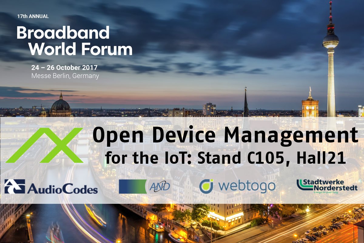 axiros1's tweet photo. Day 1 @BBWorldForum 2017 - Meet Axiros & Friends and experience effective #OpenDeviceManagement #IoT #TR069 in a telco ecosystem! https://t.co/bZ0ME11l17