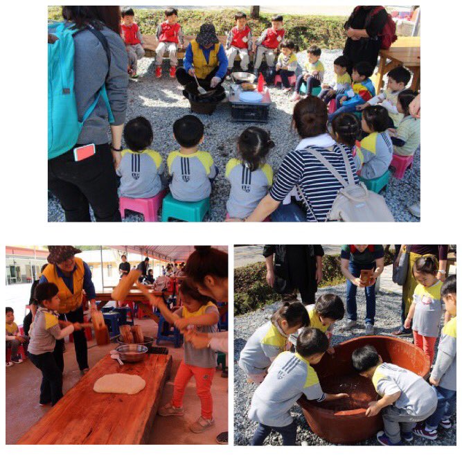 #성남시국공립양지어린이집  만 2,3,4세 친구들이 양평 외갓집 체험마을로 가을소풍을 다녀왔어요~ 메밀총떡 만들기,떡매치기, 숭어 만지기, 고구마캐기~ 도시에서는 접하기 어려운 다양한 활동들을 체험했어요~ 양지 친구들 신기하고 진지한 표정이네요^^