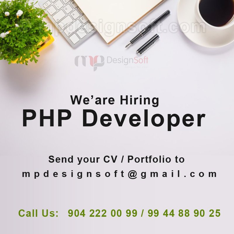 mpdesignsoft's tweet photo. We are Hiring #PHP_Developer👨‍💻
#Apply 👇
Click here https://t.co/2gq4vBGJ3O
#Fr_more_Details🤳
Call : 9042220099
Mail: mpdesignsoft@gmail.com https://t.co/G88K31oOls