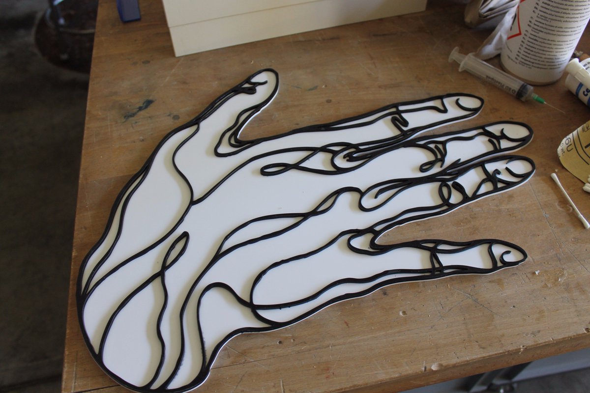 gavinworth's tweet image. Finished hand component for my recent residency in Zürich-- don't worry, the syringe was for the acrylic cement