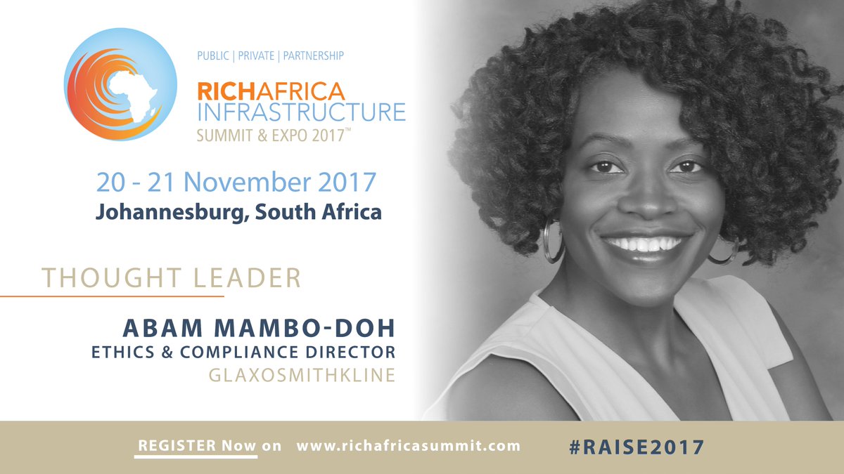 RAISE2017's tweet photo. Glad to announce our #ThoughtLeader @AB_Mambo will be at the RichAfrica Infrastructure Summit
#RAISE2017
Register at https://t.co/9oN4P06JRX https://t.co/DoPwKaVSsy