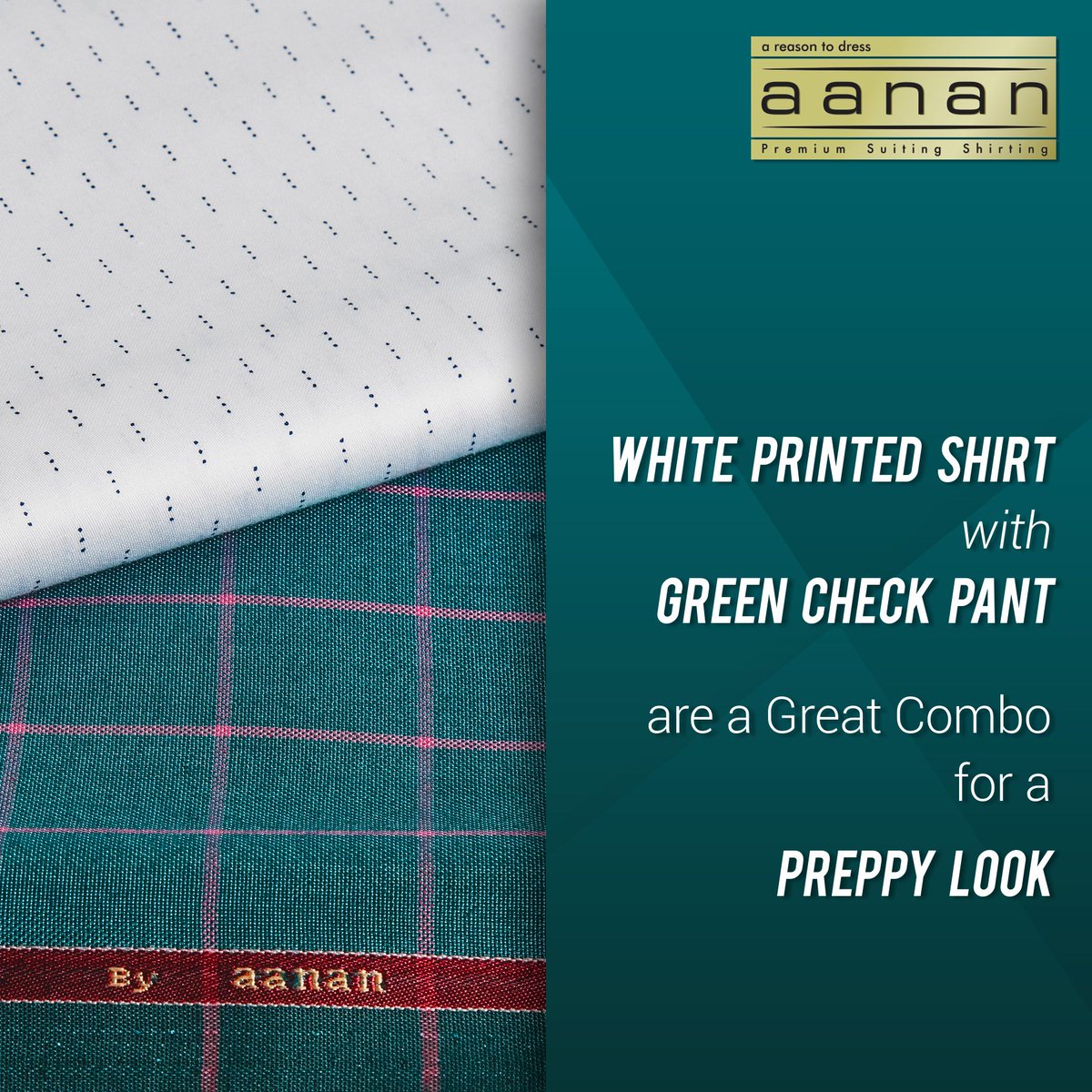 Aanan_Fabrics's tweet photo. Pair a brighter coloured #green #pant with a #white #printed #Shirt! #TuesdayThoughts #mensfashion #menswear pls RT https://t.co/VlfV9gVulb