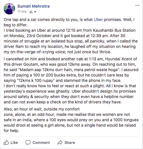 mehrotra_sumati's tweet photo. @dkhos I hope you find better ways to solve this! :) #UberIndia https://t.co/JRYPSQ6M3e