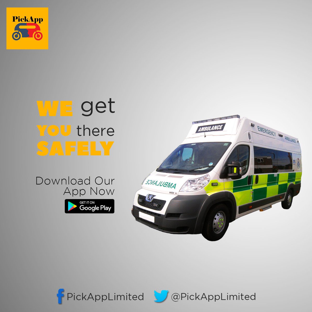 PickappLtd's tweet photo. Our app can get you an ambulance too! Download it now! #TheBest #NairobiDiaries #PickApp https://t.co/hMrGJJubkq