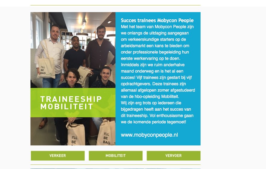 In september is ons traineeship Mobiliteit gestart. De eerste ervaringen zijn erg positief! #trots