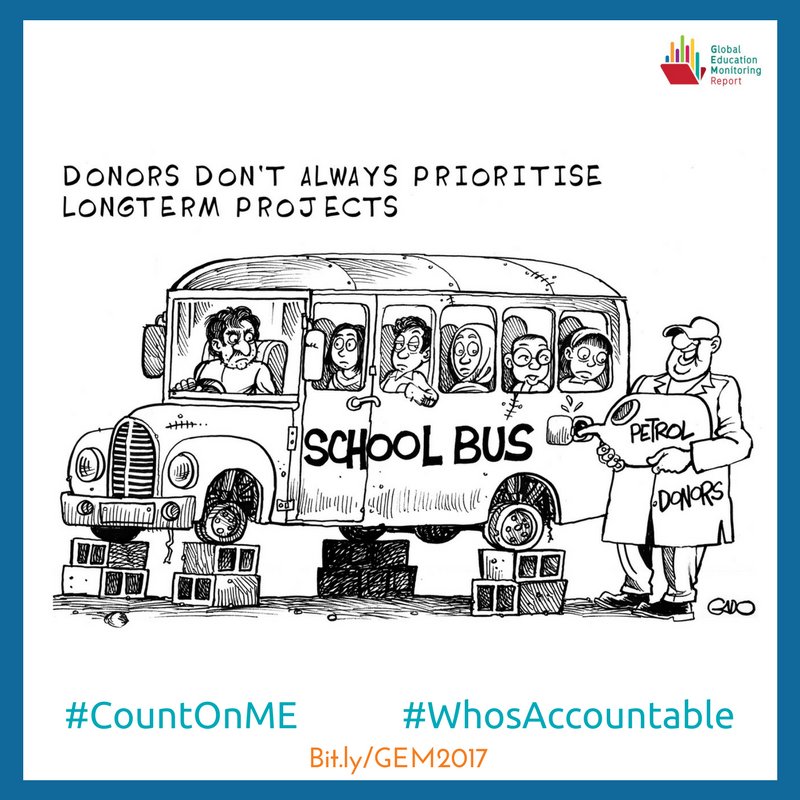 TVandenbosch's tweet photo. Donors don't always prioritise longterm projects
#sdg4 via @GEMReport #CountOnMe #WhosAccountable
https://t.co/tMxIHGWsNE https://t.co/93p6X5DI8x