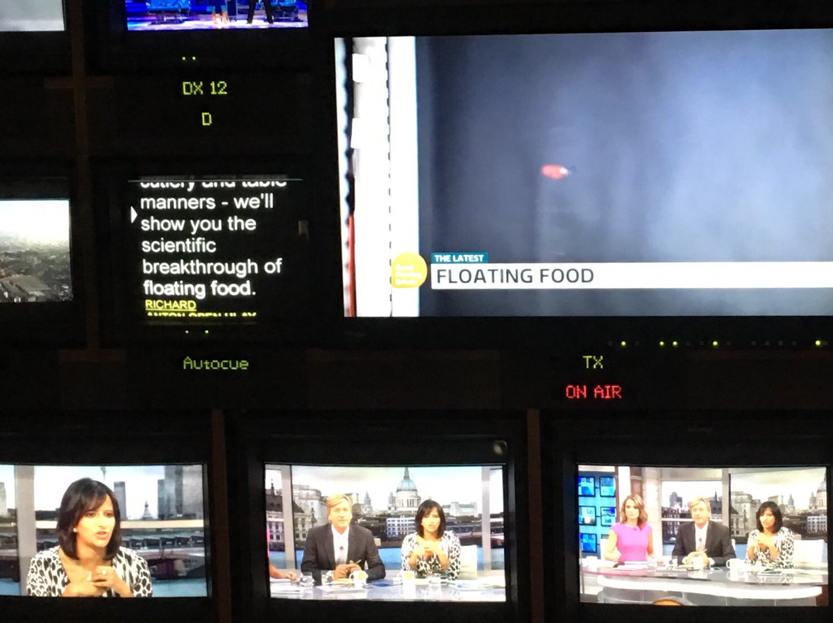 NeilThompson62's tweet photo. In 5 mins on GMB, a breakfast special, how floating food could revolutionise mealtimes @GMB #floatingfood #yumyum https://t.co/udl3m7PSsS