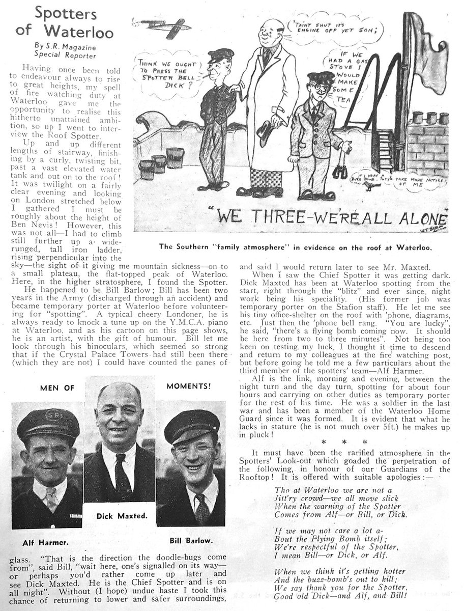 SunnySouthSam's tweet photo. More on the Raid Spotters this time of @LondonWaterloo which of these 3 is Helen McKie's work based on I wonder? #SRMagazine #RailwaysatWar https://t.co/QJrroxdhDr