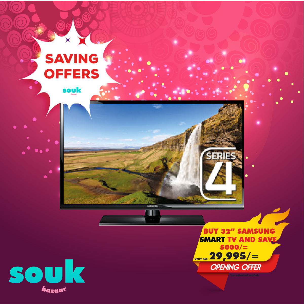 soukkenya's tweet photo. Save KES 5000/= on a 32" Samsung Smart TV. Retailing only at KES 29,995/= #SoukBazaar #RIghtPlaceRightPrice https://t.co/rf31DHVLDU