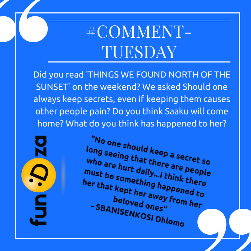 FundzaLitTrust's tweet photo. #CommentTuesday Read 'Things we found North of the sunset' by Aba Asibon here: https://t.co/6bWvNHecNJ #Literacy #Reading #Story #Learning https://t.co/ZZXBVvMo9I