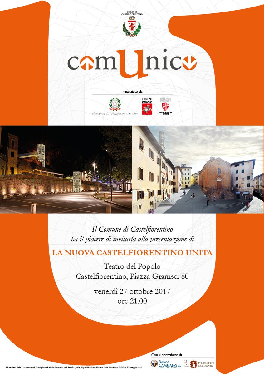 CastelloNews's tweet photo. #ComUnico: una nuova #Castelfiorentino unita. I #progetti per #riqualificazione urbana #accessibilità e #sicurezza.
https://t.co/V6mux480RT https://t.co/FmIvKL5ONB