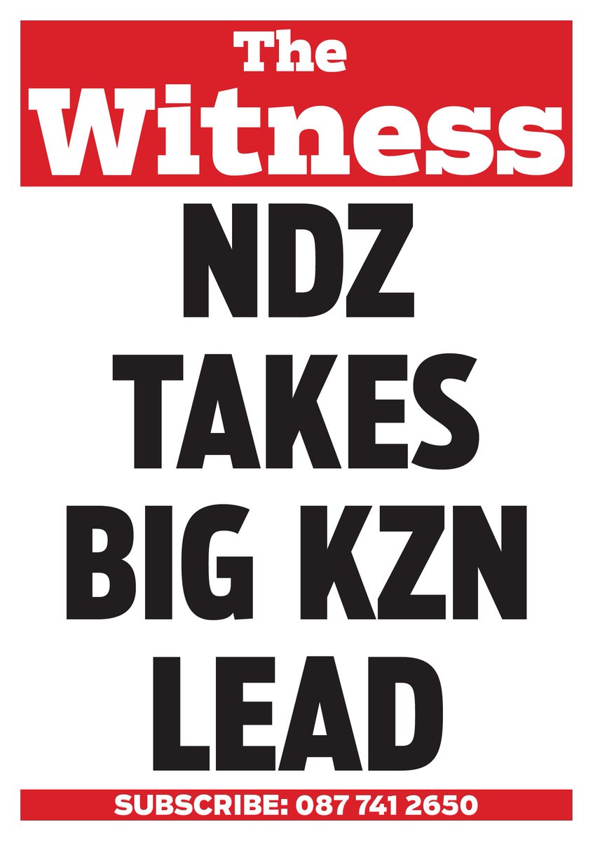 WitnessKZN's tweet photo. #WitnessNewspaper: #NkosazanaDlaminiZuma in early KZN lead https://t.co/YKm6ejC6vl