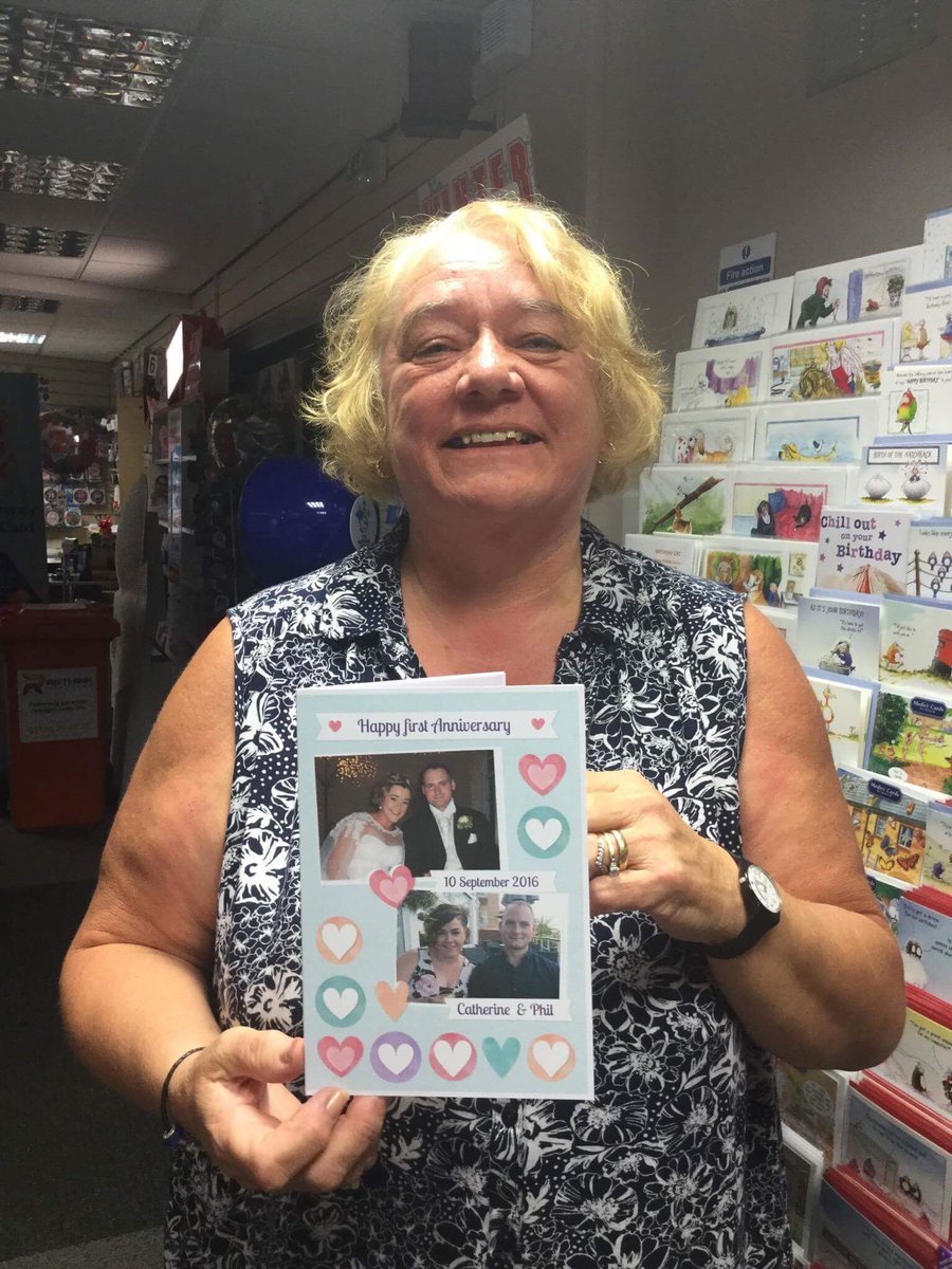 Stjohns_post's tweet photo. Another happy customer with a personalised 1st anniversary card #anniversary  #wedding #worcester #personalisedcards https://t.co/IbP1mErnjw