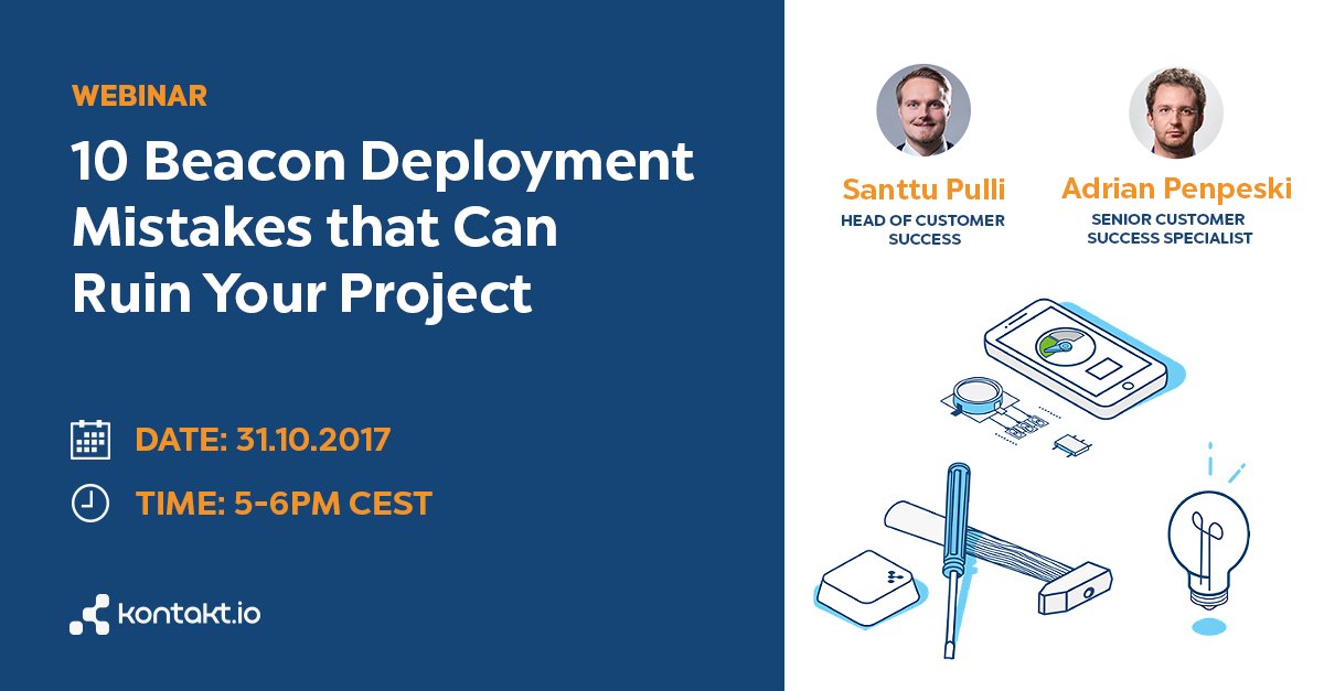 kontakt_io's tweet photo. What worked with 10 #beacons won’t work with 1,000...Join us to find out why! 
https://t.co/8vD0nTwCX2 https://t.co/q507omfNEI