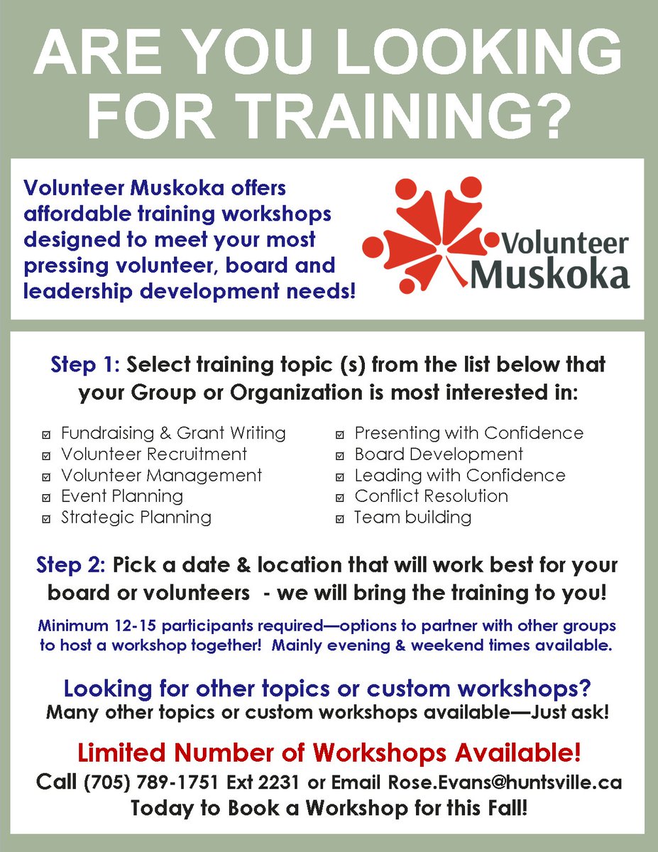 #Volunteer Muskoka #Here to help-call us to help your organization grown and learn