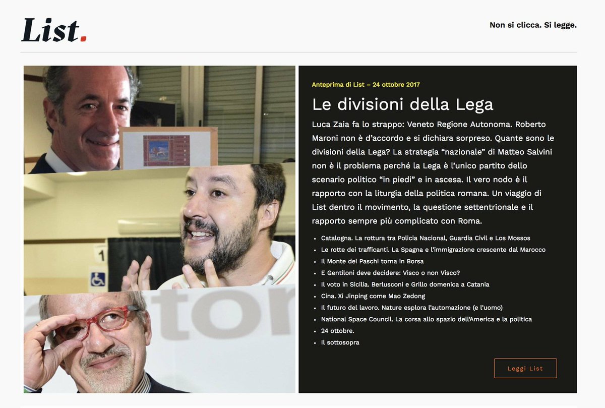 masechi's tweet photo. Le divisioni della Lega. Viaggio nell'unico partito "in piedi e in ascesa. Oggi su List, iscriviti: https://t.co/qH4syN7zBF https://t.co/ULRFeCt9bH