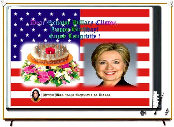  Happy Birthday to Senator Hillary Clinton! ^.^~ 