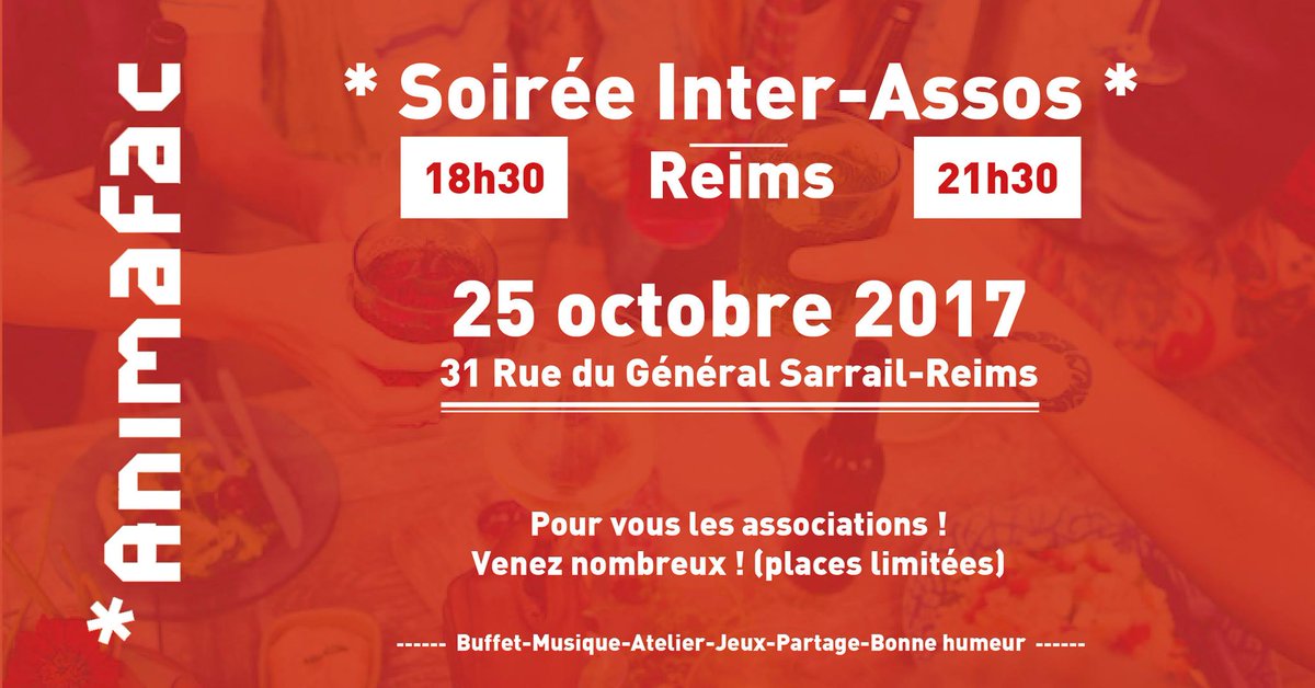 ijgrandest's tweet photo. RDV ce soir à l'espace #ReimsCampus > rencontre #interassos organisée par @animafac > https://t.co/LluZCX7uUD
#idées #échanges #conseils https://t.co/6lQuSck5bw