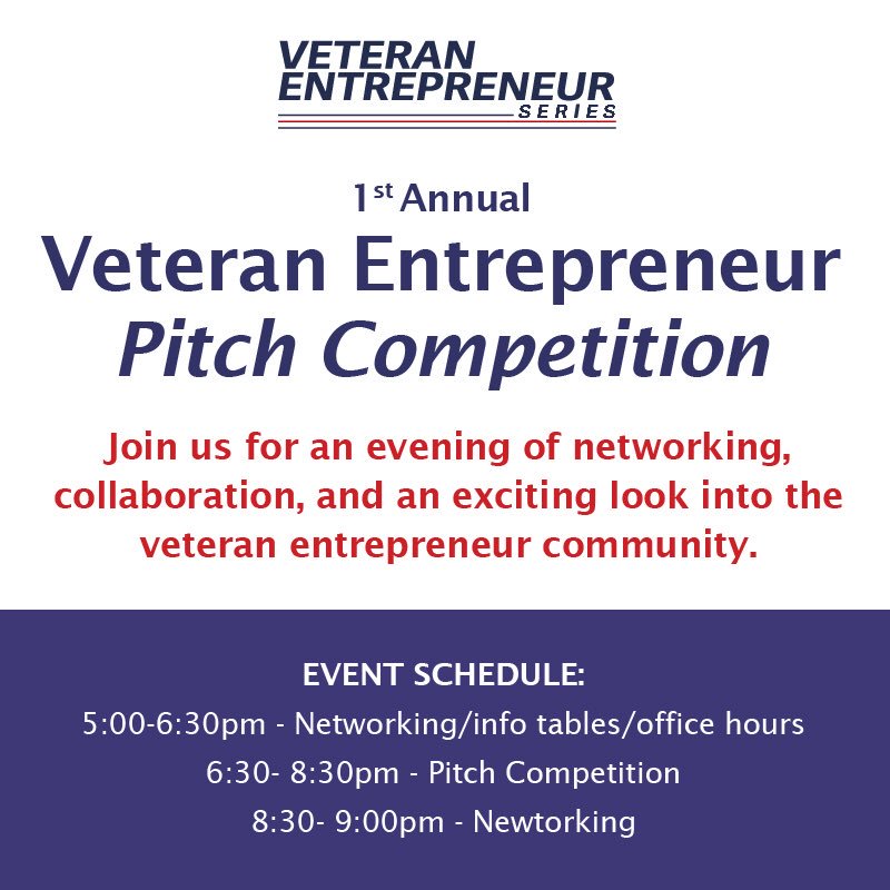 CEPratt01's tweet photo. Dont miss our #VeteranEntrepreneur Pitch comp 11/1 @DistrictHall! #veterans #startups #boston cc @VentureCafe @WSDevelopment @MAFallenHeroes https://t.co/4YnYxCvckx