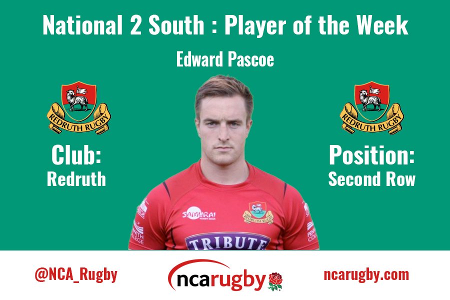 Natleague_rugby's tweet photo. Our National 2 South's Player of the Week is @RedruthRugby's Edward Pascoe #Nat2S https://t.co/masY4VYDYJ