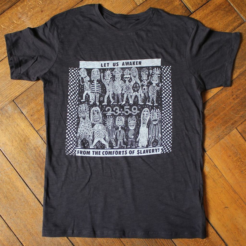 Rupture_Art's tweet photo. 23:59 shirt now available at ruptureart.bigcartel or via pm. Comes with free stickers and a print. The fourth shir… https://t.co/mWw5IyFIEe https://t.co/hKSGXo9dy0