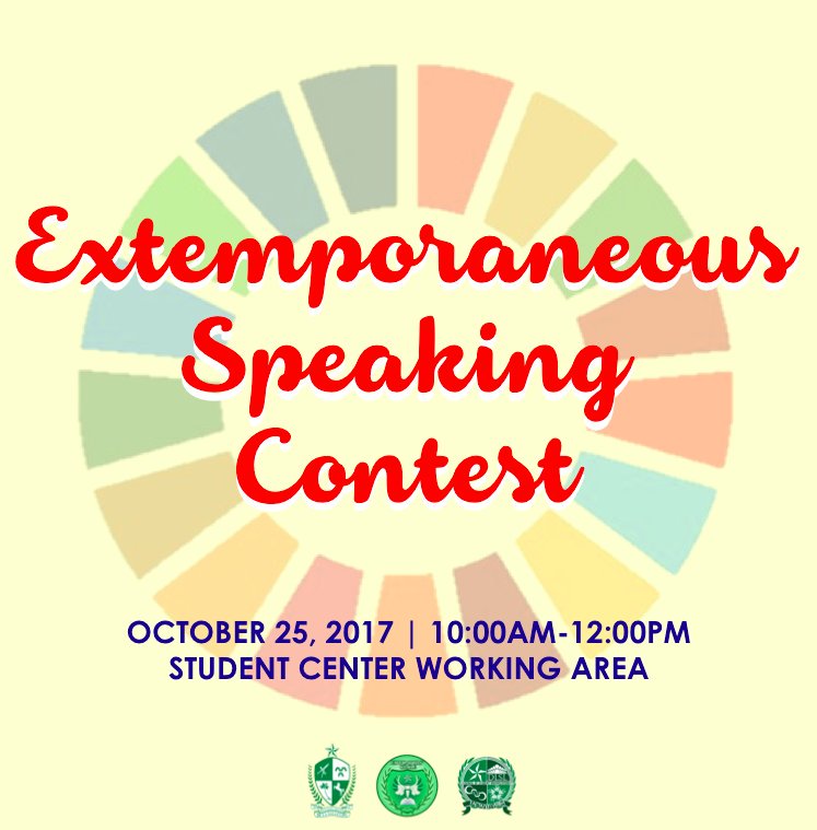 EducCircleDLSL's tweet photo. Speak up and unleash your talent in public speaking! Be part of the Educators' Extemporaneous Speaking 2017! 😊📣🌍 #UNSDG #AnimoEduc https://t.co/oyrS6YKmb8